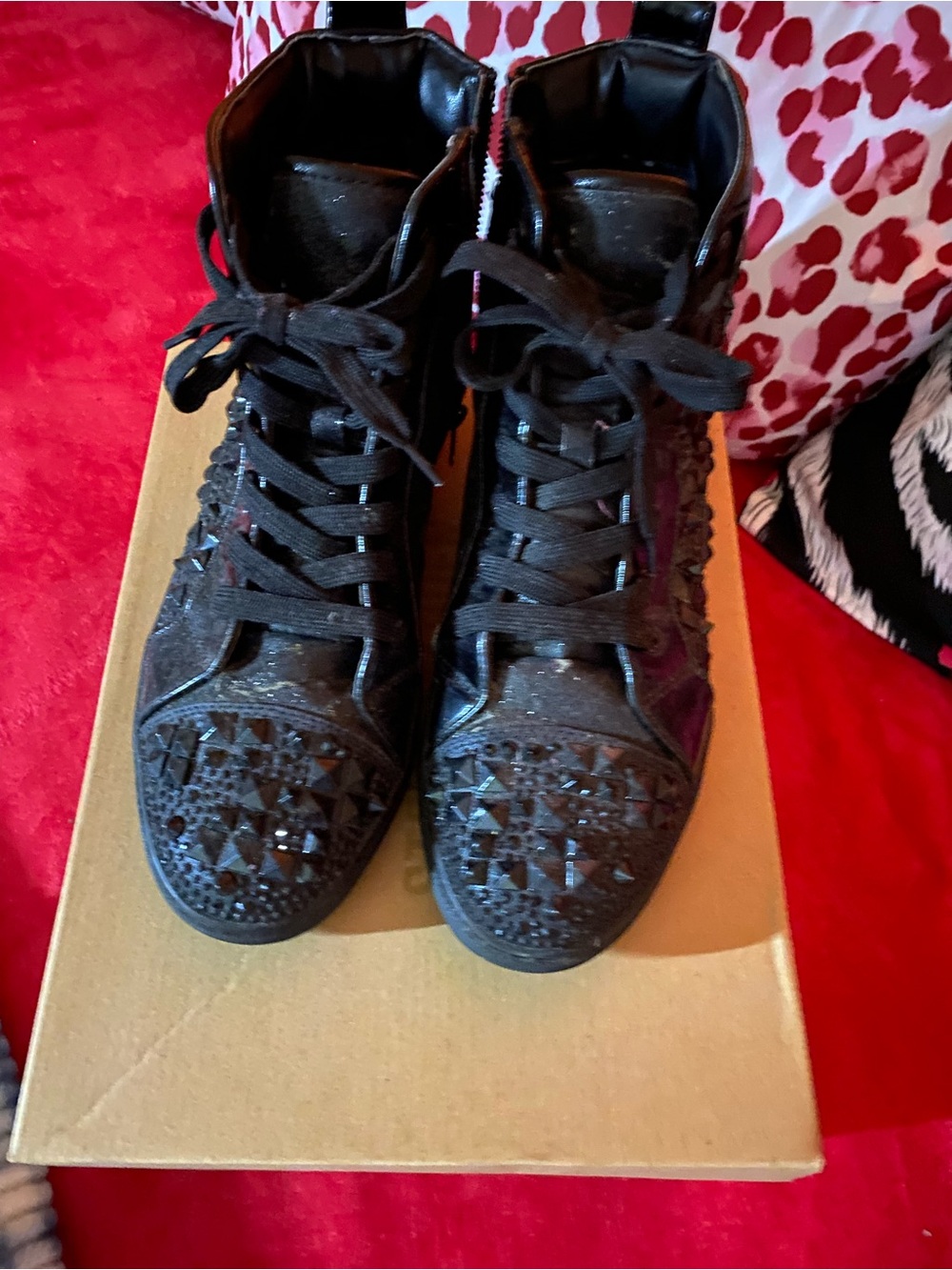 Steve Madden Black Studded High-Top Sneakers